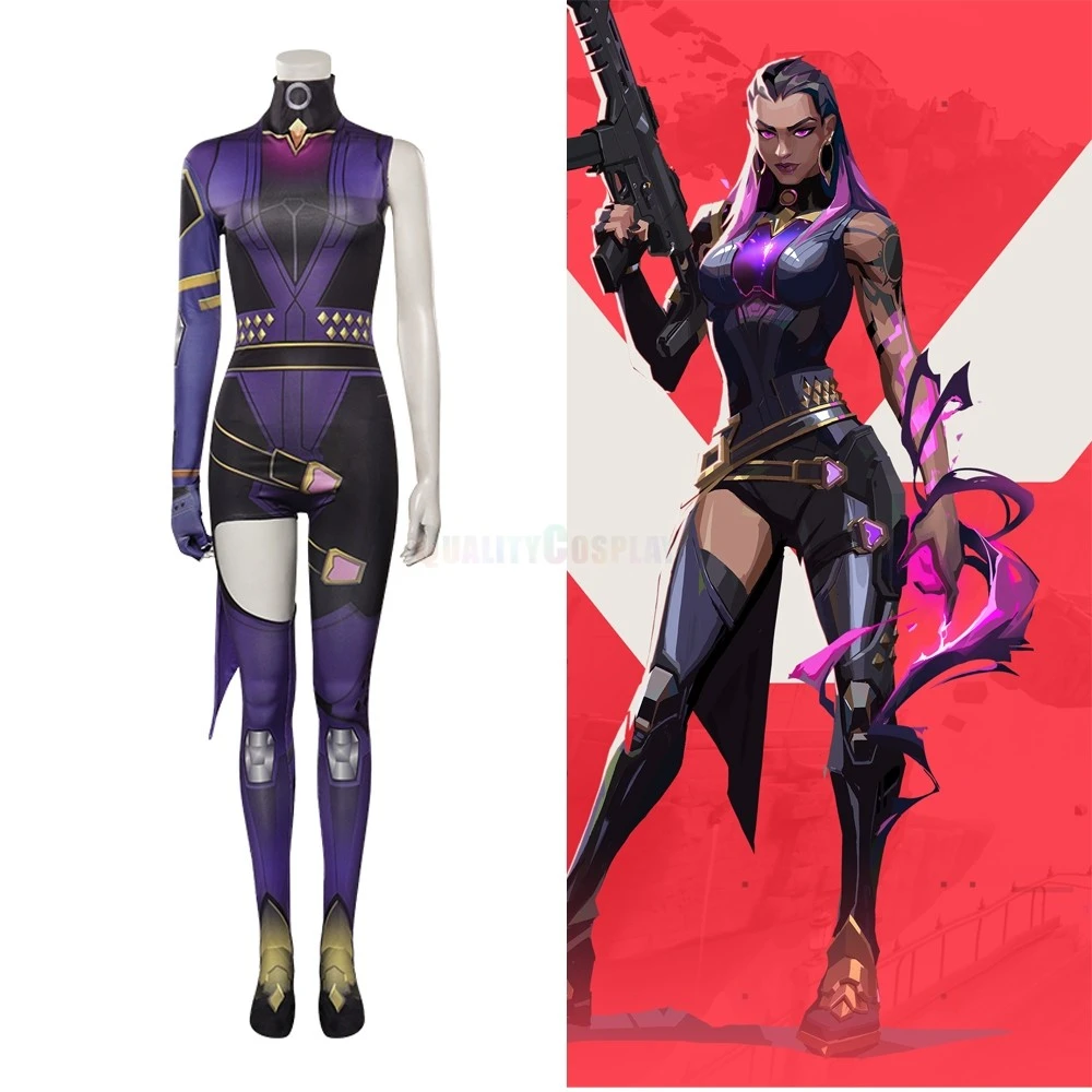 Valorant Reyna Printed Jumpsuit Cosplay Costume