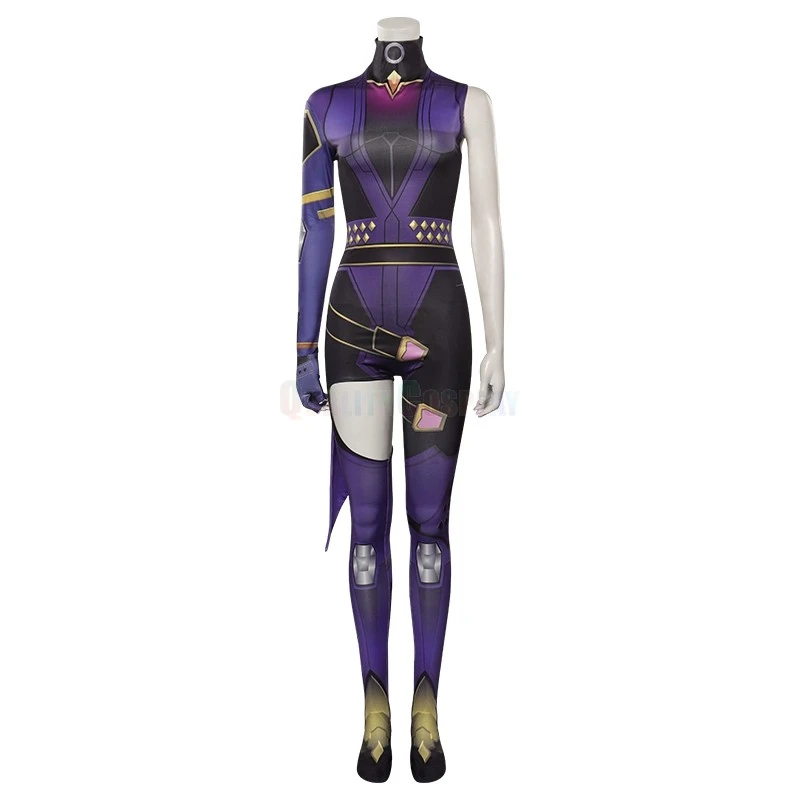 Valorant Reyna Printed Jumpsuit Cosplay Costume - Image 2
