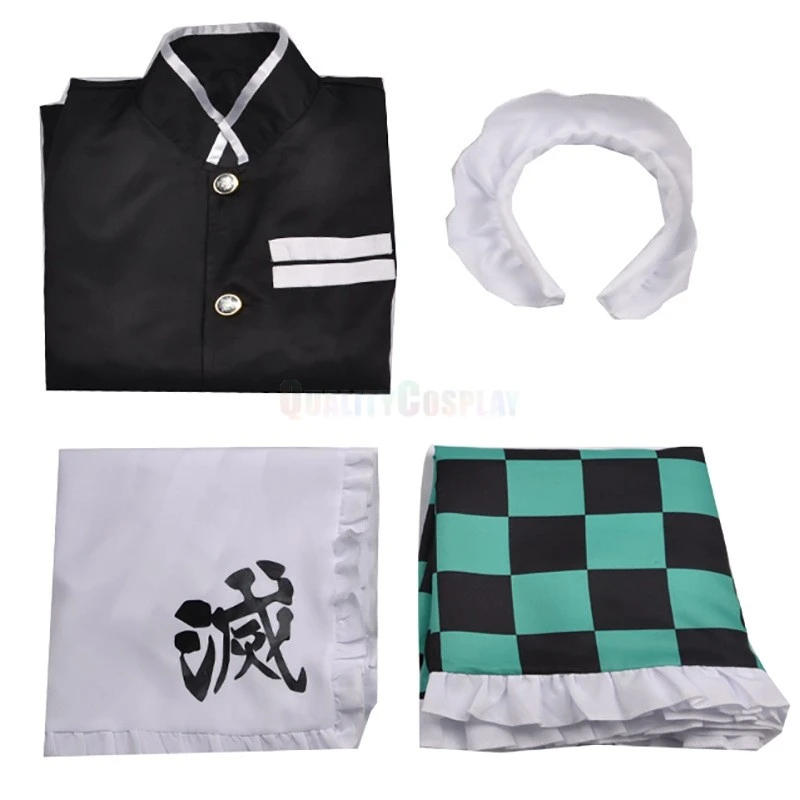 Demon Slayer Tanjiro Kamado Maid Cosplay Costume - Image 3