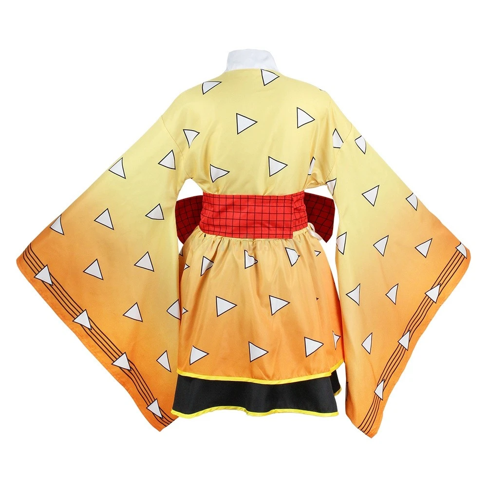 Demon Slayer Agatsuma Zenitsu Maid Skirt Cosplay Costume - Image 2
