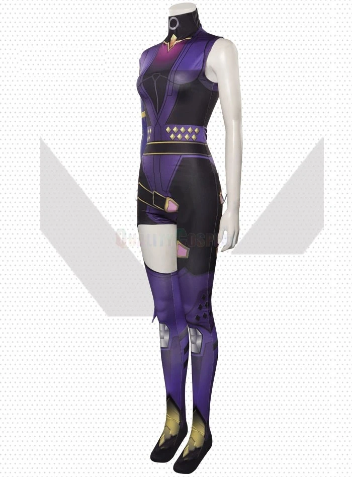 Valorant Reyna Printed Jumpsuit Cosplay Costume - Image 3