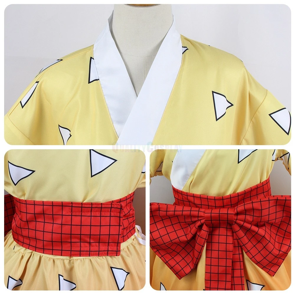 Demon Slayer Agatsuma Zenitsu Maid Skirt Cosplay Costume - Image 4
