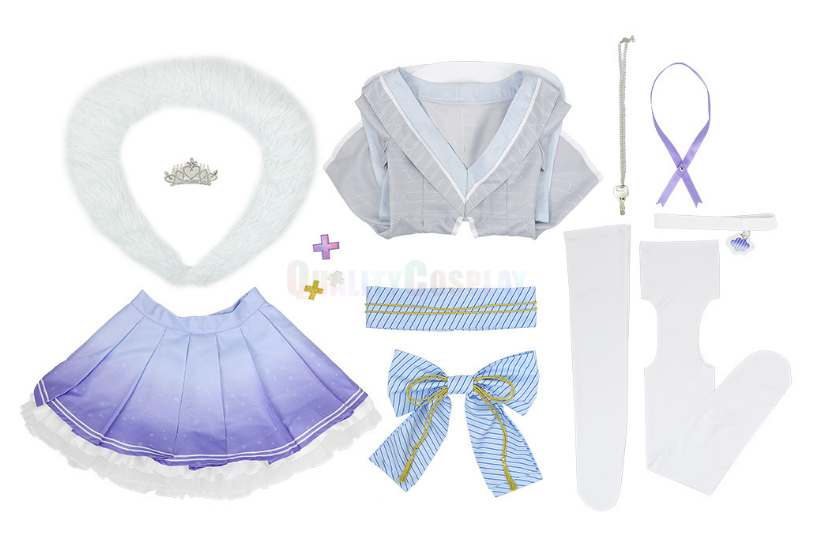 Virtual Youtuber NIJISANJI Elira Pendora Light Purple Cosplay Costume - Image 7