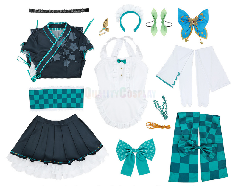 Virtual Youtuber NIJISANJI Pomu Rainpuff Maid Cosplay Costume - Image 8