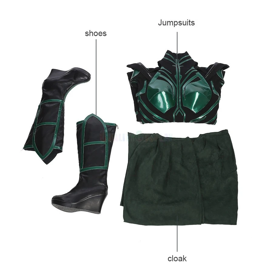 Thor Ragnarok Hela Cosplay Costume Deluxe Jumpsuit Version A - Image 7